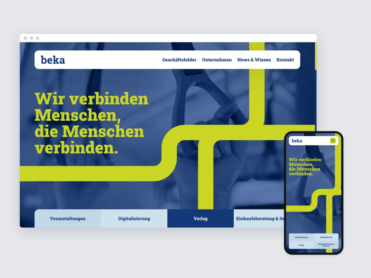 BEKA website on a desktop browser and a phone