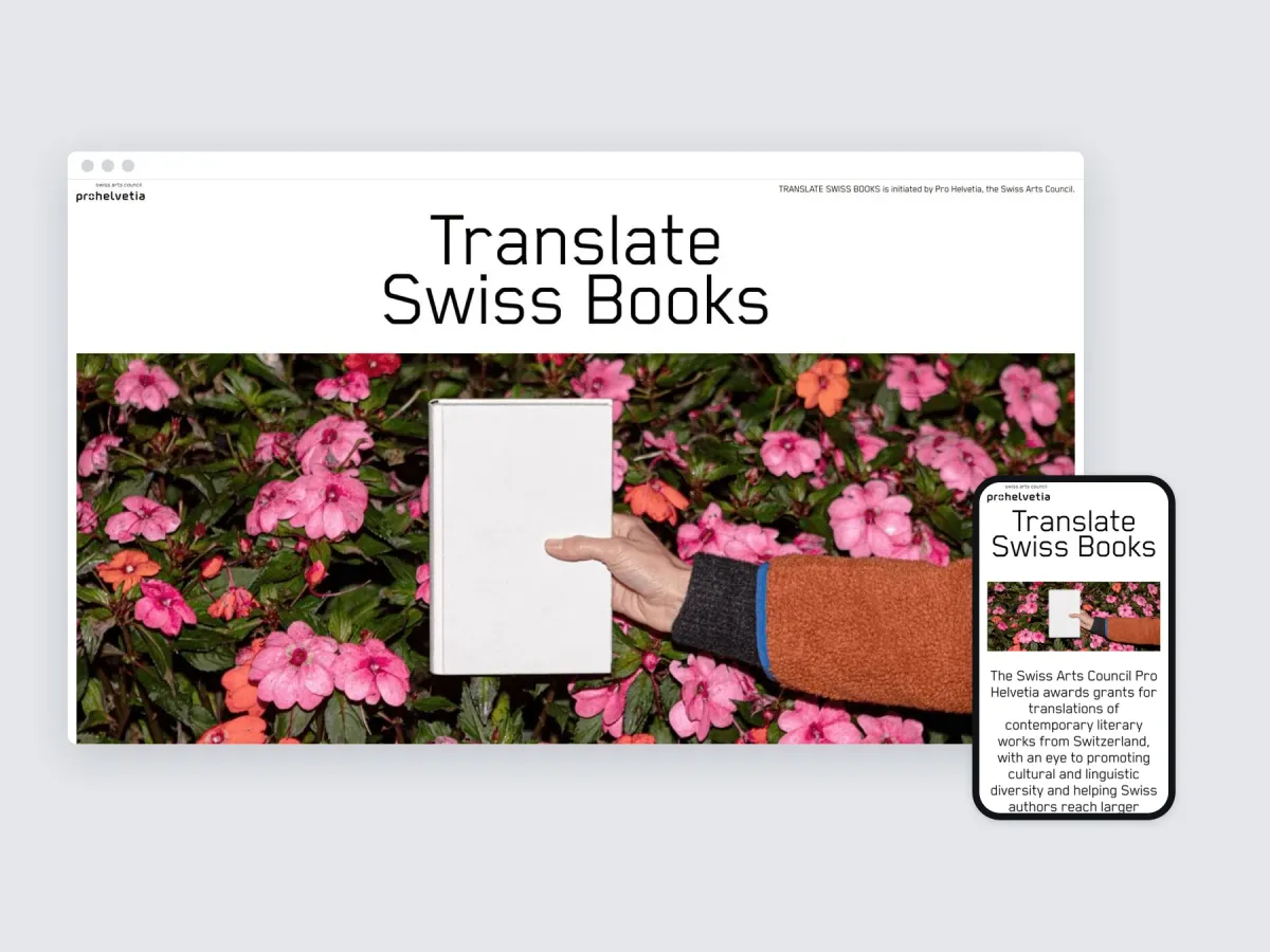 Translate Swiss Books on a desktop browser and a phone